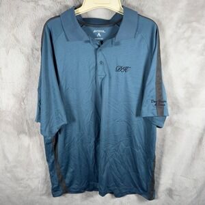 Antigua Desert Dry Blue Performance Polo Shirt Mens XL Short Sleeve Golf DH Logo